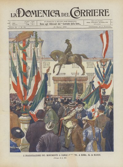 La inauguración del monumento a Carlos Alberto, en Roma, el 14 de marzo de Achille Beltrame
