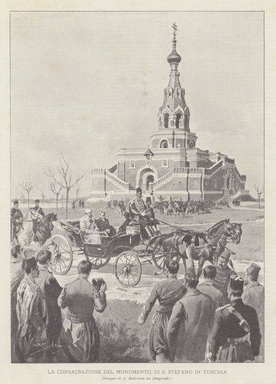 La consagración del monumento de San Esteban en Turquía de Achille Beltrame