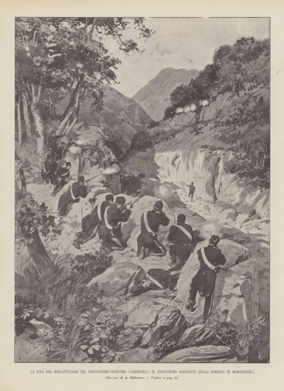 El fin del bandolerismo en el distrito de Nuoro (Cerdeña), el sangriento conflicto en el bosque de Morgogliai de Achille Beltrame