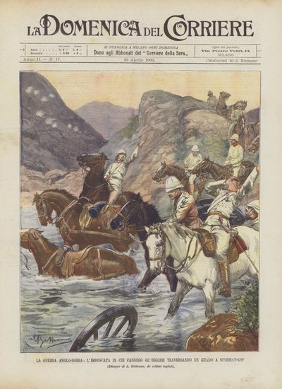 La Guerra Anglo-Boer, Emboscada en la que cayeron los ingleses al cruzar un vado en Bushman-Kop de Achille Beltrame