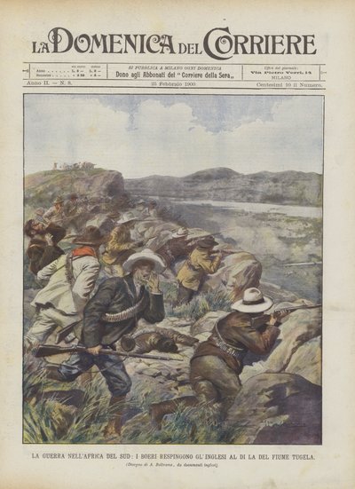 La guerra en el sur de África, los boers rechazan a los ingleses más allá del río Tugela de Achille Beltrame