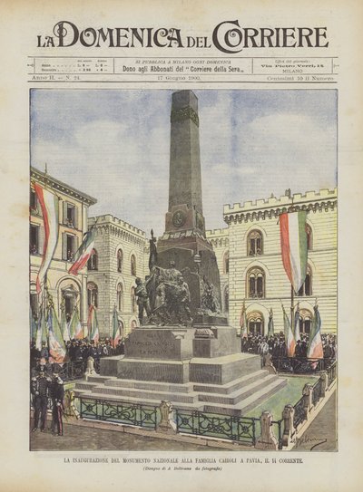 La inauguración del monumento nacional a la familia Cairoli en Pavía, el 14 del corriente de Achille Beltrame