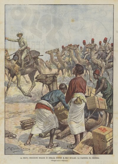 La nueva expedición inglesa en Somalia contra el Mad Mullah, la partida de Berbera de Achille Beltrame