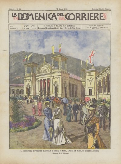 La renovada exposición eléctrica y de seda de Como, abierta al público el domingo pasado de Achille Beltrame
