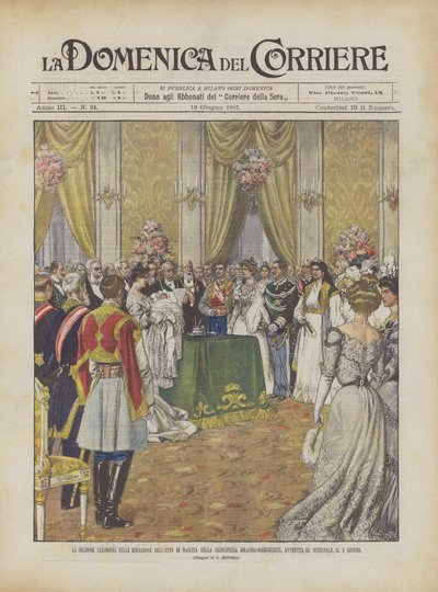 La solemne ceremonia de la rogación del acta de nacimiento de la princesa Yolanda-Margarita de Achille Beltrame