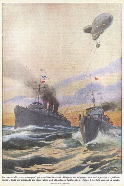 La caza de minas en tiempos de paz, en el Mediterráneo de Achille Beltrame