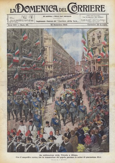 La celebración de la Victoria en Milán de Achille Beltrame