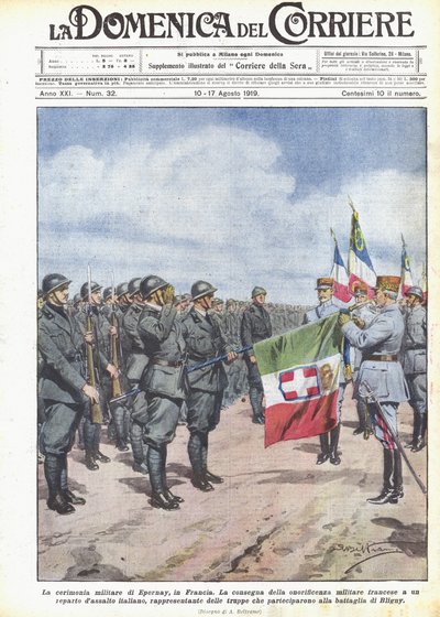 La ceremonia militar en Epernay, Francia de Achille Beltrame