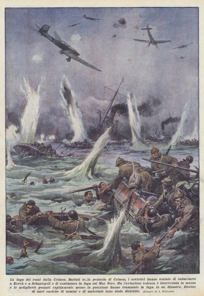 La huida de los rojos de Crimea de Achille Beltrame