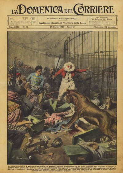 La fuga de la bestia de Achille Beltrame