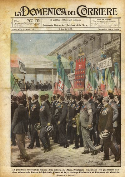 La grandiosa celebración romana de la victoria del Piave de Achille Beltrame