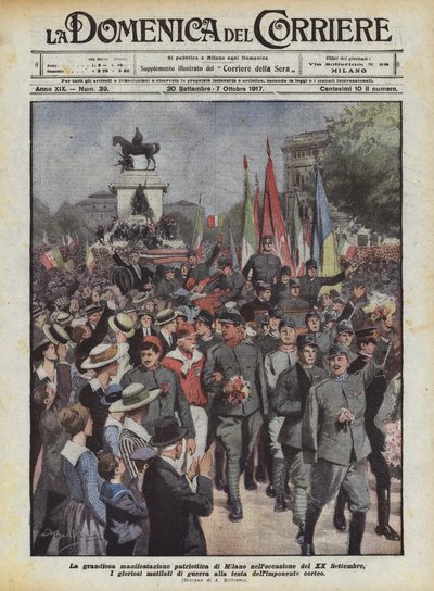 La grandiosa manifestación patriótica de Milán con motivo del XX de septiembre de Achille Beltrame