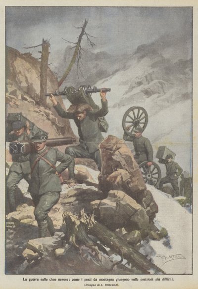 La guerra en las cumbres nevadas, cómo las piezas de montaña llegan a las posiciones más difíciles de Achille Beltrame