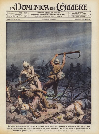 La guerra en las líneas de Tobruk es más que nada nocturna, guerra de patrullas y patrullones de Achille Beltrame