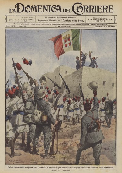 La lenta progresiva conquista de Cirenaica, las tropas del gen. Cavaciocchi ocupan Slonta donde de Achille Beltrame