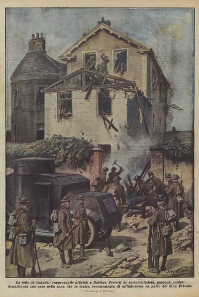 La lucha en Irlanda, represalias oficiales en Dublín de Achille Beltrame
