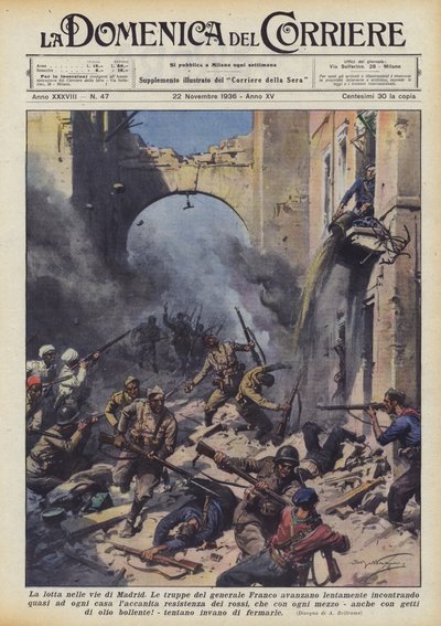La lucha en las calles de Madrid de Achille Beltrame