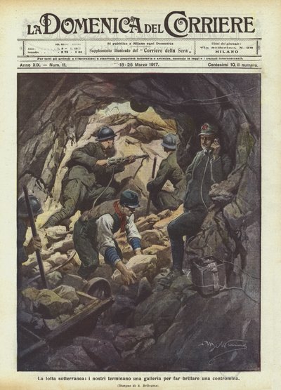 La lucha subterránea, los nuestros terminan una galería para hacer estallar una contramina de Achille Beltrame