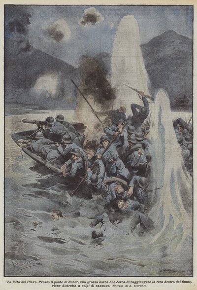 La lucha en el Piave de Achille Beltrame