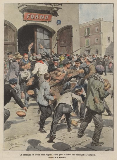 La falta de trabajo en Apulia, los hornos asaltados por los desempleados en Cerignola de Achille Beltrame