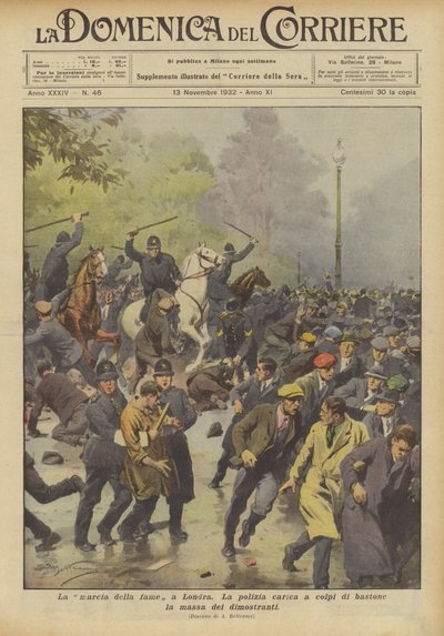 La marcha del hambre en Londres de Achille Beltrame