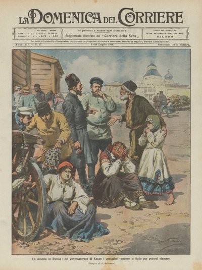 La miseria en Rusia, en el gobernadorato de Kazán los campesinos venden a sus hijas para poder alimentarse de Achille Beltrame