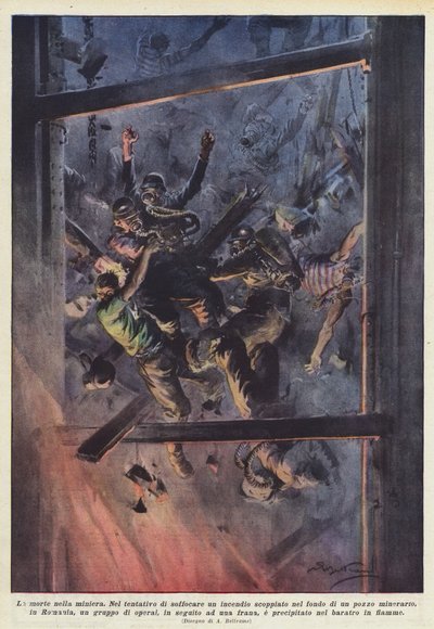 La muerte en la mina de Achille Beltrame