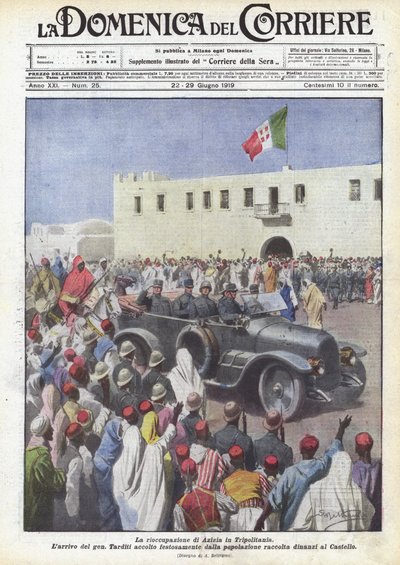 La reocupación de Azizia en Tripolitania de Achille Beltrame