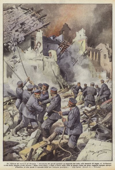La retirada de los bárbaros en Francia de Achille Beltrame