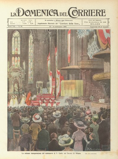 La solemne inauguración del centenario de San Carlos, en la Catedral de Milán de Achille Beltrame