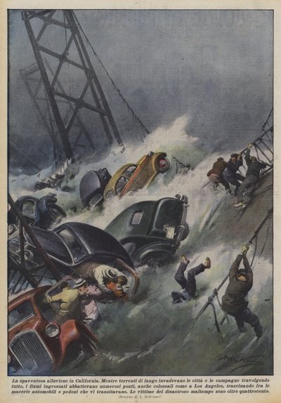 La espantosa inundación en California de Achille Beltrame