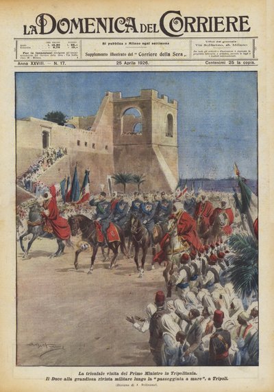 La visita triunfal del Primer Ministro en Tripolitania de Achille Beltrame