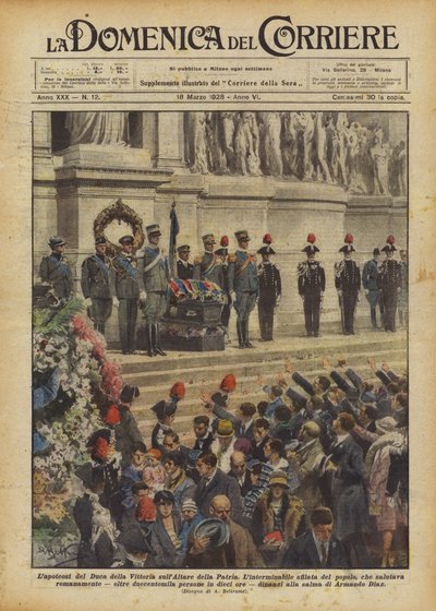 La apoteosis del Duque de la Victoria en el Altar de la Patria de Achille Beltrame
