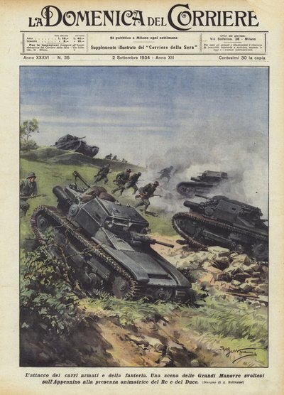 El ataque de los tanques y la infantería de Achille Beltrame