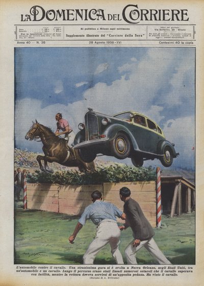 El automóvil contra el caballo de Achille Beltrame