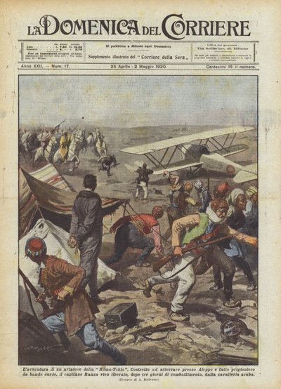 La aventura de un aviador de Roma-Tokio de Achille Beltrame