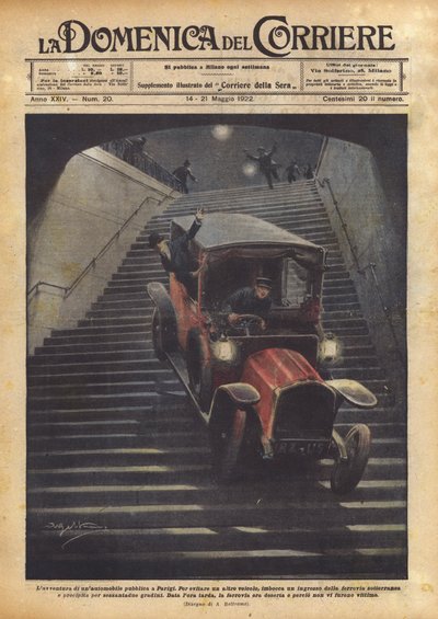 La aventura de un automóvil público en París de Achille Beltrame