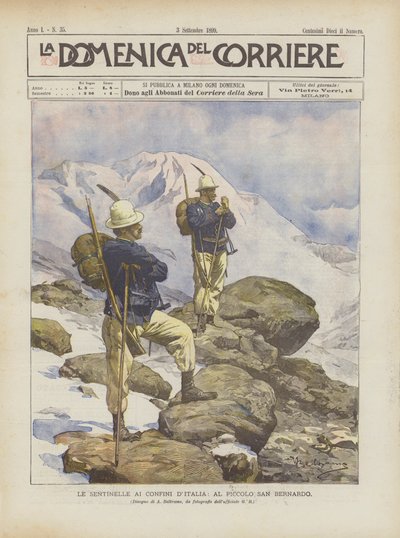 Las centinelas en las fronteras de Italia, en el Pequeño San Bernardo de Achille Beltrame