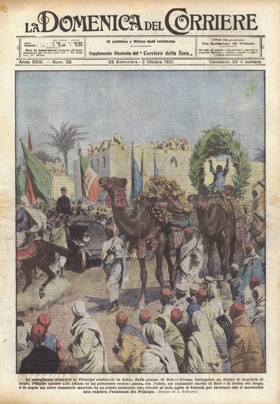 Las acogidas triunfales al Príncipe heredero en Libia de Achille Beltrame