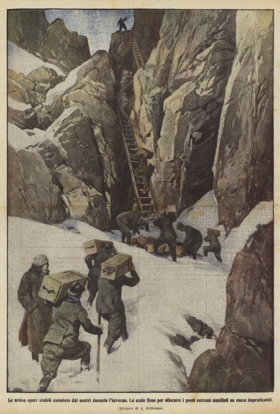 Las arduas obras estables realizadas por los nuestros durante el invierno de Achille Beltrame