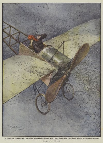 Las aventuras extraordinarias, el aviador Mauvaise es derribado durante un vuelo cerca de Achille Beltrame
