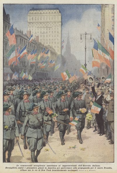 Las conmovedoras bienvenidas americanas a los representantes del Ejército italiano de Achille Beltrame