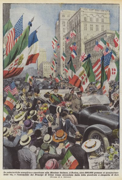 Las entusiastas bienvenidas americanas a la Misión italiana de Achille Beltrame