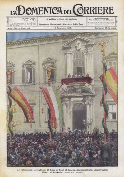 Las entusiastas acogidas de Roma a los Reales de España de Achille Beltrame