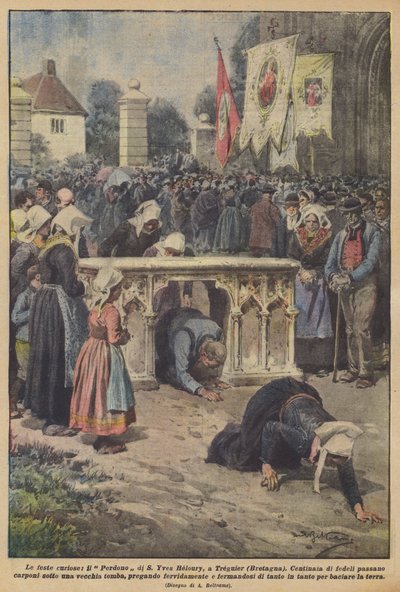Las fiestas curiosas, el Perdón de San Yves Heloury, en Treguier (Bretaña) de Achille Beltrame