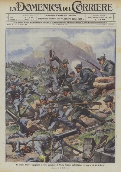 Nuestras tropas conquistan la fuerte posición de Monte Coston, en el altiplano al noroeste de Arsiero de Achille Beltrame