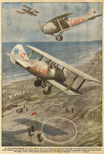 Las novedades de la aviación, el golf jugado desde el cielo de Achille Beltrame