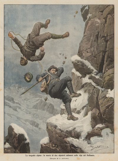 Las tragedias alpinas, la muerte de dos alpinistas milaneses en los Alpes del Delfinado de Achille Beltrame