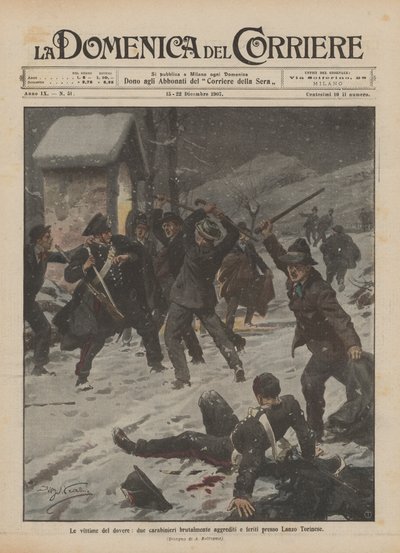 Las víctimas del deber, dos carabineros brutalmente agredidos y heridos cerca de Lanzo Torinese de Achille Beltrame