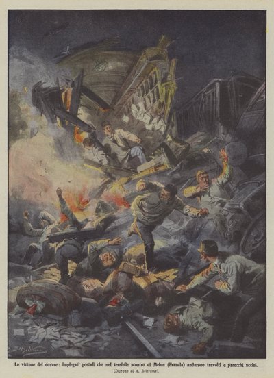 Las víctimas del deber, empleados postales que en el terrible choque de Melun (Francia) fueron de Achille Beltrame